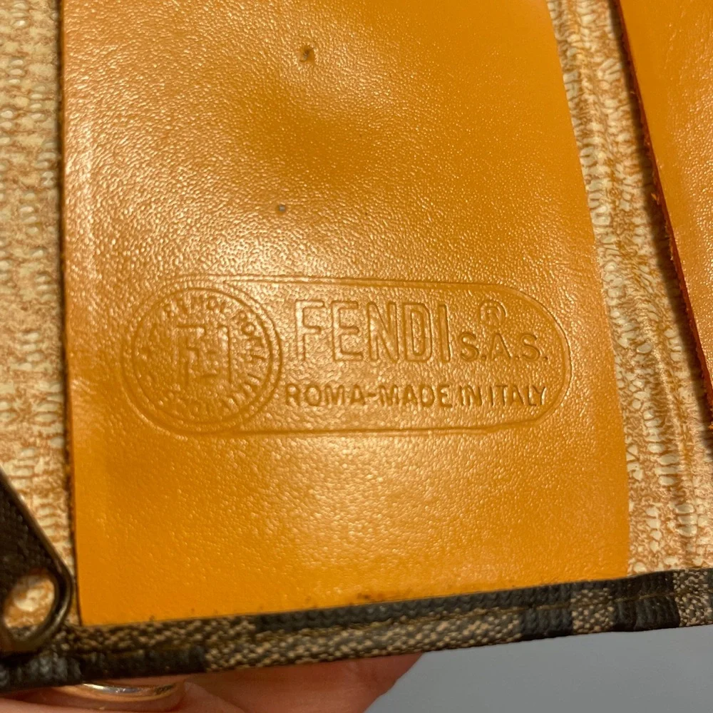 Vintage Fendi Brown Leather Zucca Six Hooks Key - Picture 7 of 10